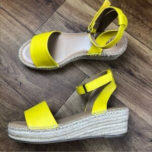 Jessica Cline Yellow Ankle Strap Espadrille Sandals Shoes
